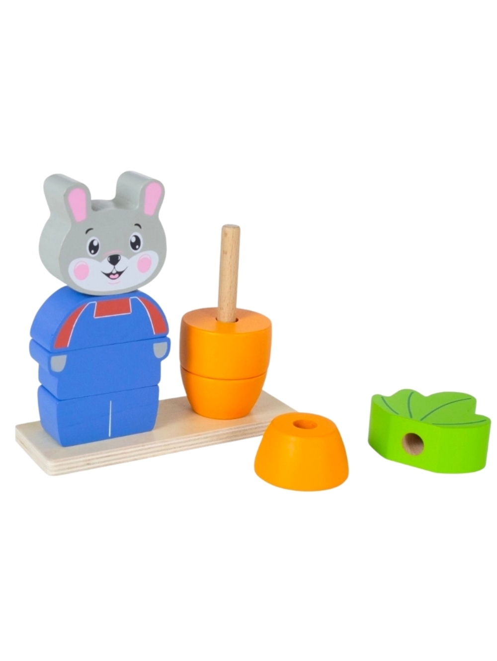 Spark Create Imagine Wood Caroot & Rabbit Stacking Puzzle - Picture 2 of 4